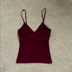Bebe Burgundy Fitted Bustier Camisole Top